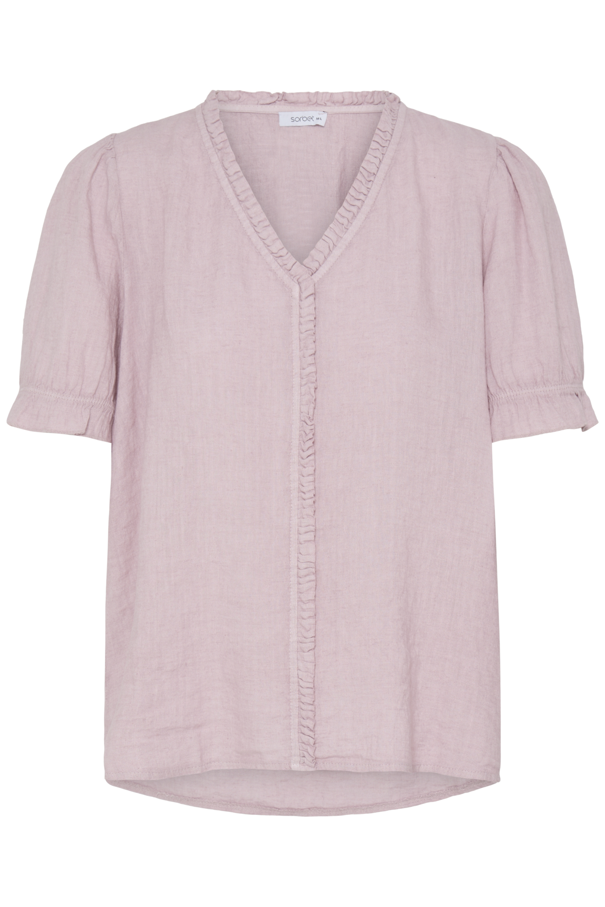 SBFONTANELLE SS FLOUNCE BLOUSE S/M - Sorbet - Bluse - Kikigram.dk