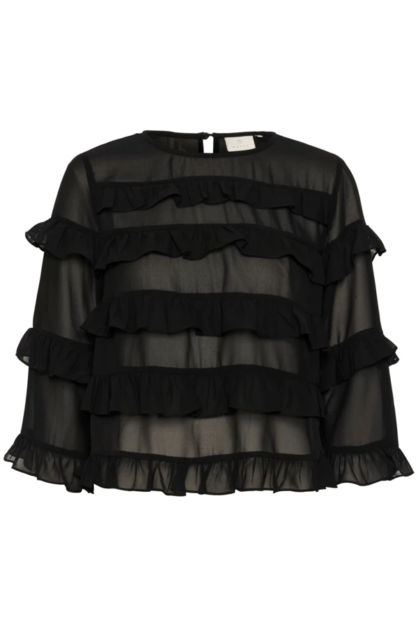 KAninna O-neck Blouse 44 - Kaffe - Bluse - Kikigram.dk
