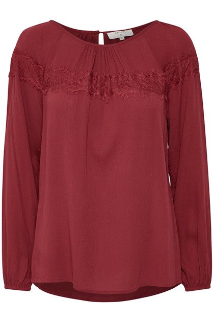Ally Blouse 61741 RED DAHLIA 40 - Cream - Bluse - Kikigram.dk