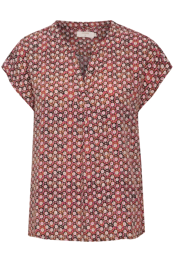 CRTiah Blouse cap sleeve 42 - Cream - Bluse - Kikigram.dk