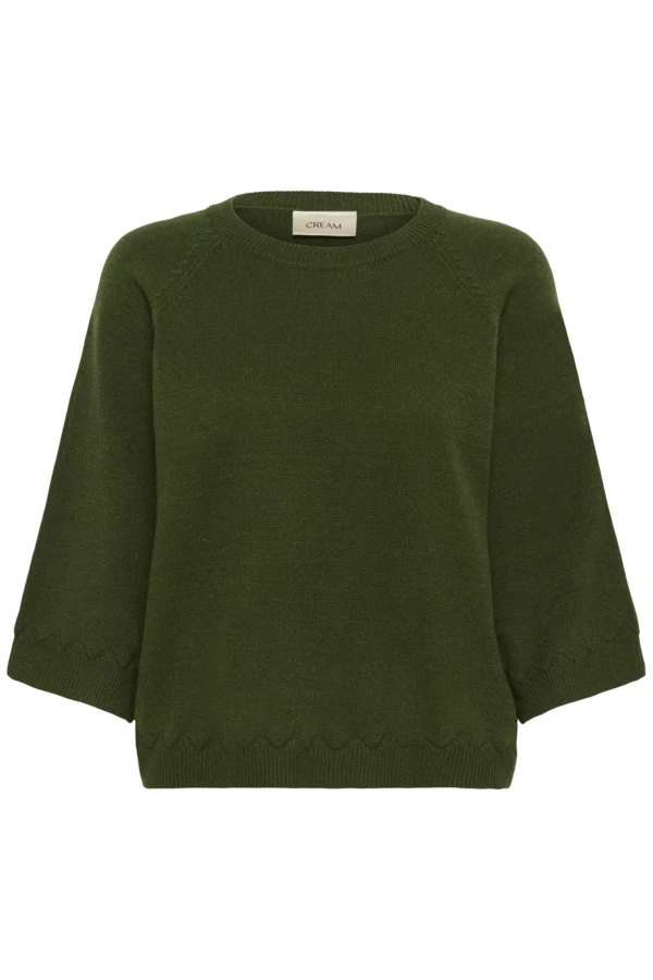 CRDela 3/4 Sleeve Pullover M - Cream - Strik - Kikigram.dk