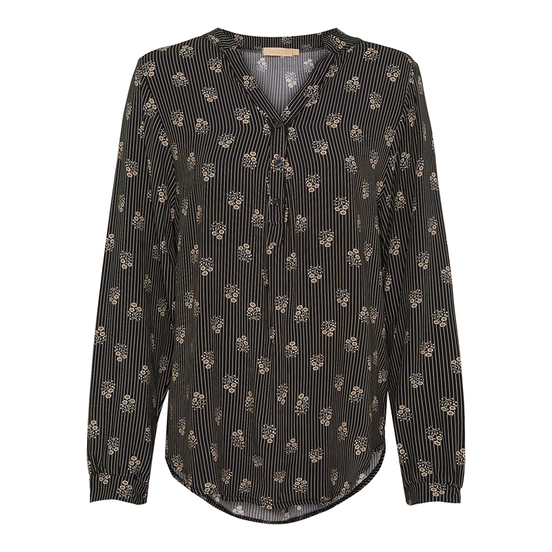 Marta bluse med blomst/strib S/M - Marta Du Chateau - Bluse - Kikigram.dk