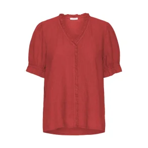SBFONTANELLE SS FLOUNCE BLOUSE