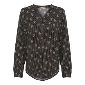 Marta bluse med blomst/strib