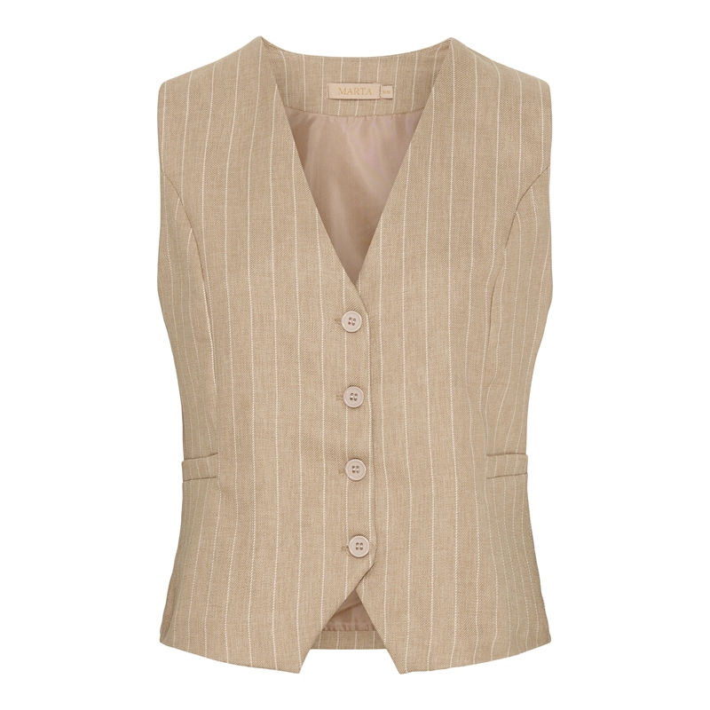Marta vest med strib L/XL - Marta Du Chateau - Vest - Kikigram.dk